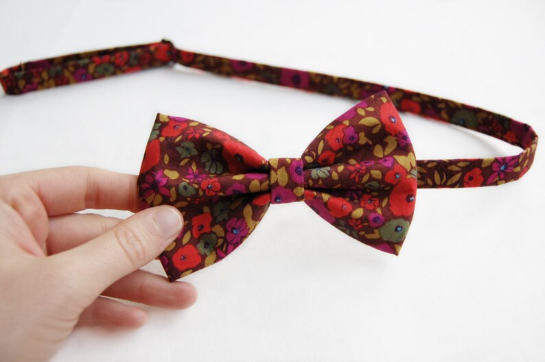 Retro Mens Bow Tie Pre Tied Floral Bow Gift For Him Adjustable Bow Ties Christmas Gift