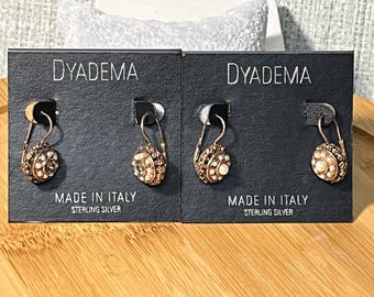 Rose Gold Vermeil Sterling Silver Leverback Earrings: Dyadema, Italian Made