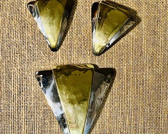 Taxco Silver & Brass, 1980’s style Handmade Pierced Earrings and Brooch Set
