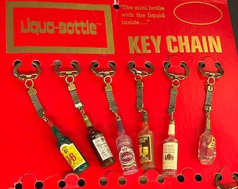 ONE New Old Stock Liquor Bottle Keyring