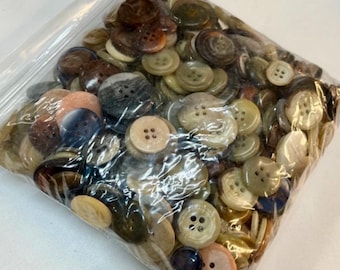 ONE Bag of Vintage Buttons!  4 different bags and each one is similar in colors and sizes.  Each is just over 1/2 lb