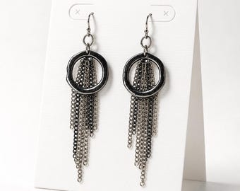 Vintage Premier Designs ‘Manhattan’ Dangle Earrings, Y2K Style, New on Card
