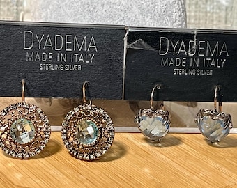 Rose Gold over Sterling Silver Leverback Earrings: Aquamarine & Sky Blue Topaz