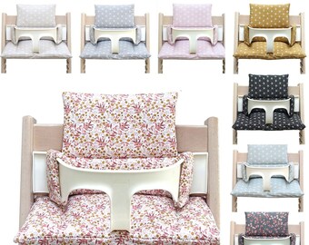 El juego de cojines para asiento solo es compatible con la trona Tripp Trapp de Stokke; también es compatible con el nuevo Baby Set V2. Material con certificación OEKO-TEX 100.