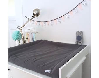 changing pad cover muslin in dark gray for changing pad Vädra 74x80 cm by IKEA - handmade in Germany and OEKO-TEX® Standard 100