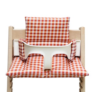 Seat cushion set WASHABLE compatible with / only fits the Tripp Trapp high chair from Stokke Orange Purple Pink Checkered
