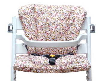 Set di cuscini lavabili Timba, Floral Meadow Rosa Beige, per seggiolone Bebeconfort