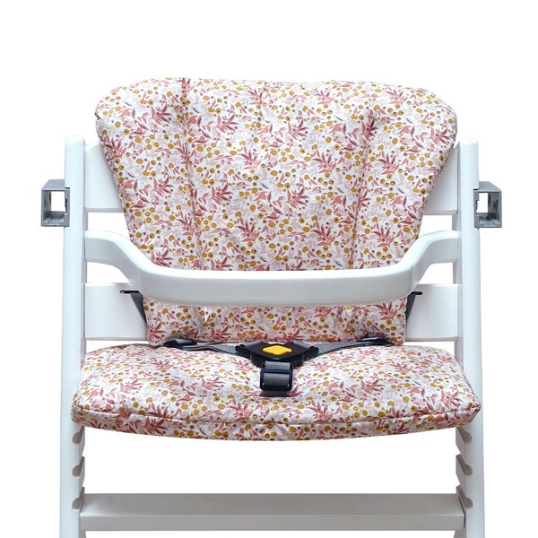 Ensemble de coussins d'assise Timba LAVABLE prairie de fleurs rose beige pour chaise haute Safety 1st