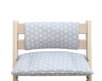 Tvättbart sittdynset för juniorer, kompatibelt med/passar endast Tripp Trapp barnstol från Stokke Happy Star, grå