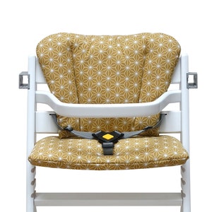 Timba Cushion Set COATED for Safety 1st highchair Happy Star Mustard Yellow easy to wipe clean image 2