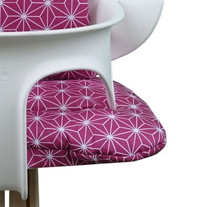 Coated Cushion Set for Nomi High chair in Happy Star Cranberry Red image 3