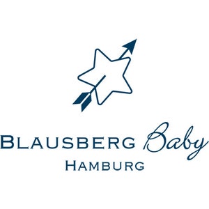 May include: A blue logo featuring a star with an arrow pointing upwards. The text "Blausberg Baby Hamburg" is positioned below the star.