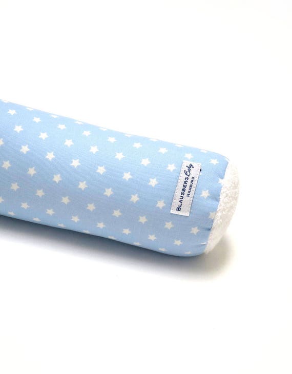 light blue crib bumper