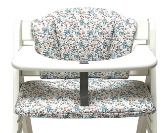 Wipe-clean Cushion Set for Hauck Alpha in Flower Meadow Blue Beige COATED, all materials OEKO TEX 100 certified