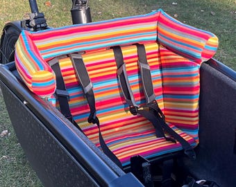 Urban Arrow cargo bike cushion, seat cushion cargo bike, accessories, seat cushion weatherproof for Family & Family Next - Colored Stripes