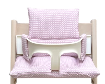 Ensemble de coussins de siège compatible avec/s'adapte uniquement à la chaise haute Tripp Trapp de Stokke Lilas-Rose