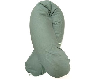 Nursing pillow with nest-building function in muslin for original inlay from Theraline The Original (190 cm x 38 cm)