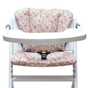 Conjunto de cojines de asiento Timba en color rosa pálido y beige para trona Bebeconfort