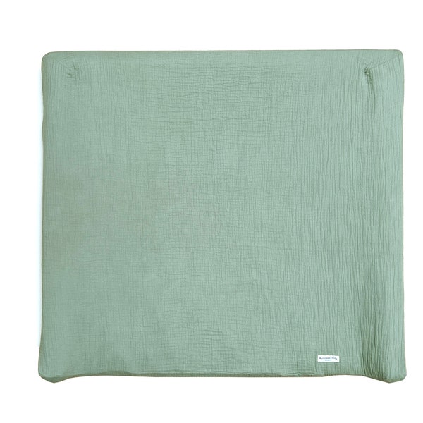 changing pad cover muslin in eucalyptus green for Vaedra 74x80 cm by IKEA  handmade in Germany and OEKO-TEX® Standard 100 certified