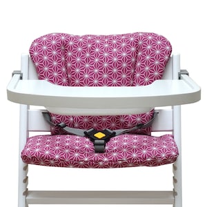 Timba Cushion Set for Safety 1st highchair Happy Star Cranberry Red