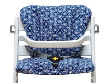 Set di cuscini per seggiolone Timba Happy Star Blueberry Blue per la sicurezza del primo anno di scuola materna.