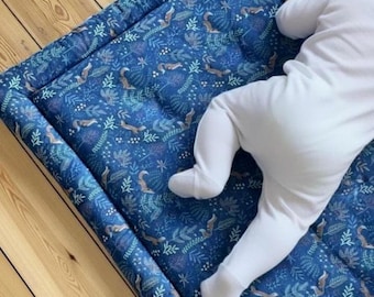 Crawling blanket thick 4 cm, padded play mat for babies, 100% cotton, OEKO-TEX, Made in Germany, foldable & washable