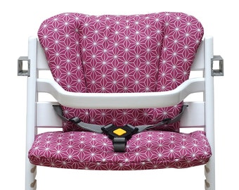Timba Cushion Set COATED for Safety 1st  highchair - Happy Star Cranberry Red