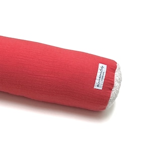 Changing table border made of muslin in various lengths (60-200 cm) - coral red