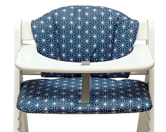 Wipe-clean Cushion Set for Hauck Alpha Happy Star Blueberry Blue  COATED, all materials OEKO TEX 100 certified