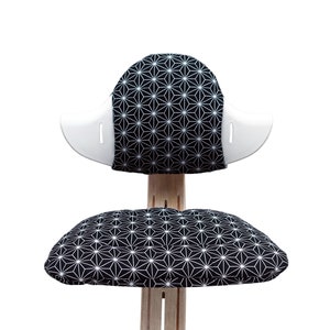 COATED Cushion Set for Nomi high chair of Evomove Happy Star Black