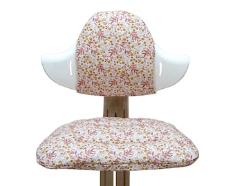 COATED Cushion Set for Nomi High chair in Flower Meadow Pink Blush Beige