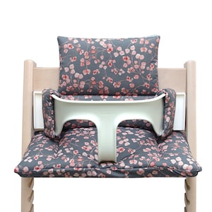 Seat set compatible with / only fits the Tripp Trapp high chair by Stokke Taupe Pink Leaves