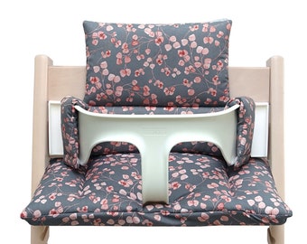 Seat set compatible with / only fits the Tripp Trapp high chair by Stokke Taupe Pink Leaves