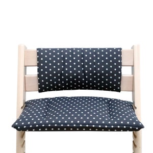 Cushion Set Junior compatible with Tripp Trapp high chair of Stokke - Dark gray stars