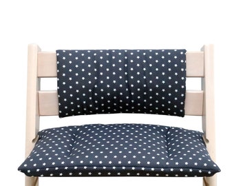 Cushion Set Junior compatible with Tripp Trapp high chair of Stokke - Dark gray stars