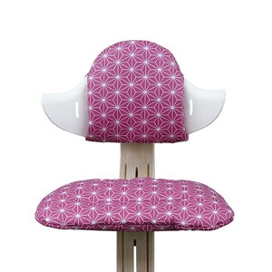 Coated Cushion Set for Nomi High chair in Happy Star Cranberry Red image 1