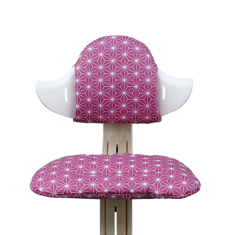 Coated Cushion Set for Nomi High chair in Happy Star Cranberry Red image 1