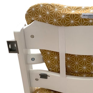 Timba Cushion Set COATED for Safety 1st highchair Happy Star Mustard Yellow easy to wipe clean image 5