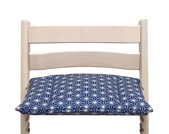 Cushion compatible with Tripp Trapp high chair of Stokke - Happy Star Blue, all materials OEKO TEX Standard 100 certified