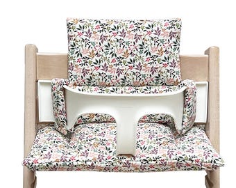 Seat cushion set only fits Tripp Trapp high chair by Stokke - Flowers Colored - Material Oeko-Tex 100 certified - Made in Germany