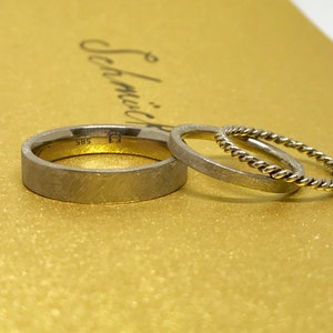 Wedding rings white gold with a cord ring