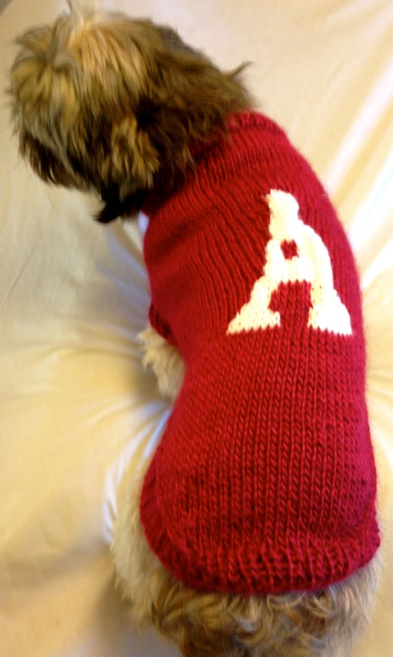 Monogrammed Pullover Knit Dog Sweater Customknit with Etsy