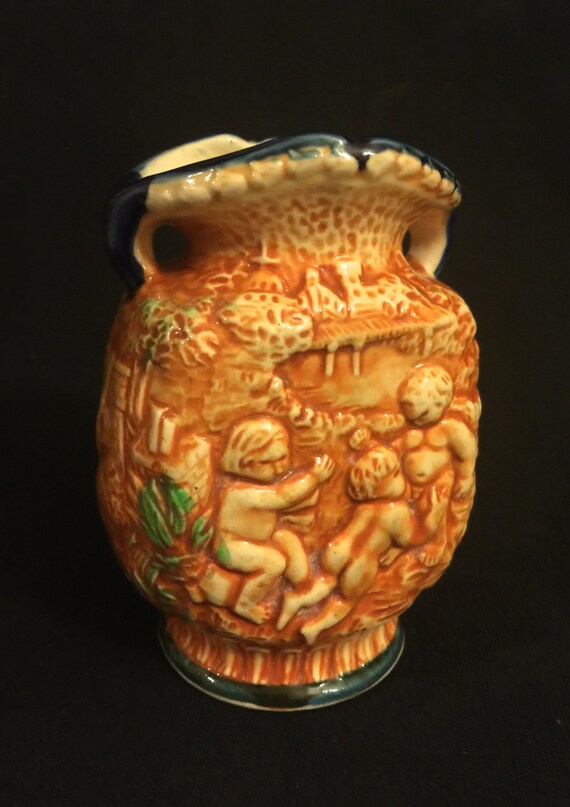 Asian Antique Chinese Ceramic Vase Cherubs Porcelain Urn Etsy