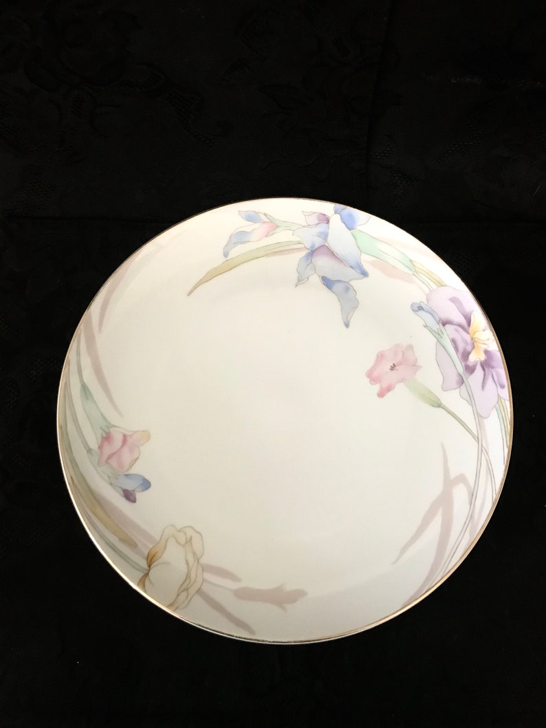 Gold Trim Replacement Mikasa fine china Gabriel pattern dinnerware salad plates lunch plate Theater Nights Pastel Floral