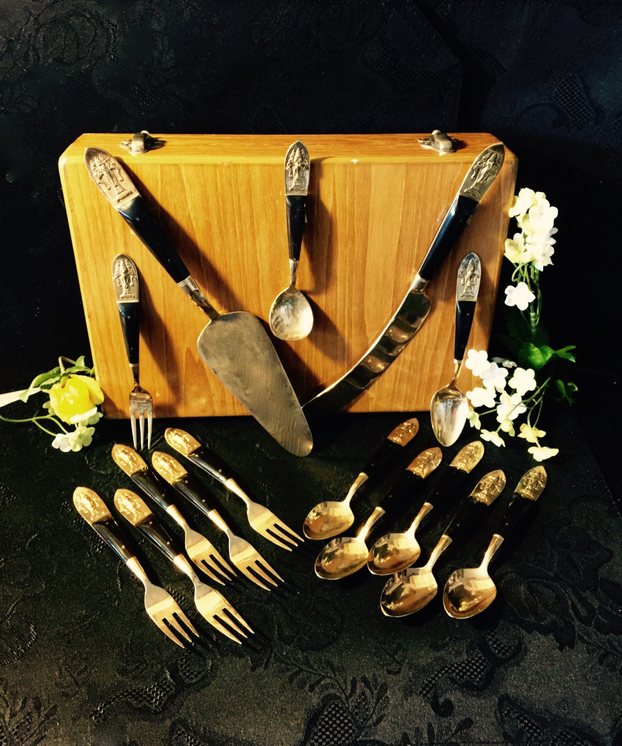 Replacement flatware set Bangkok triple elephant solid bronze Etsy