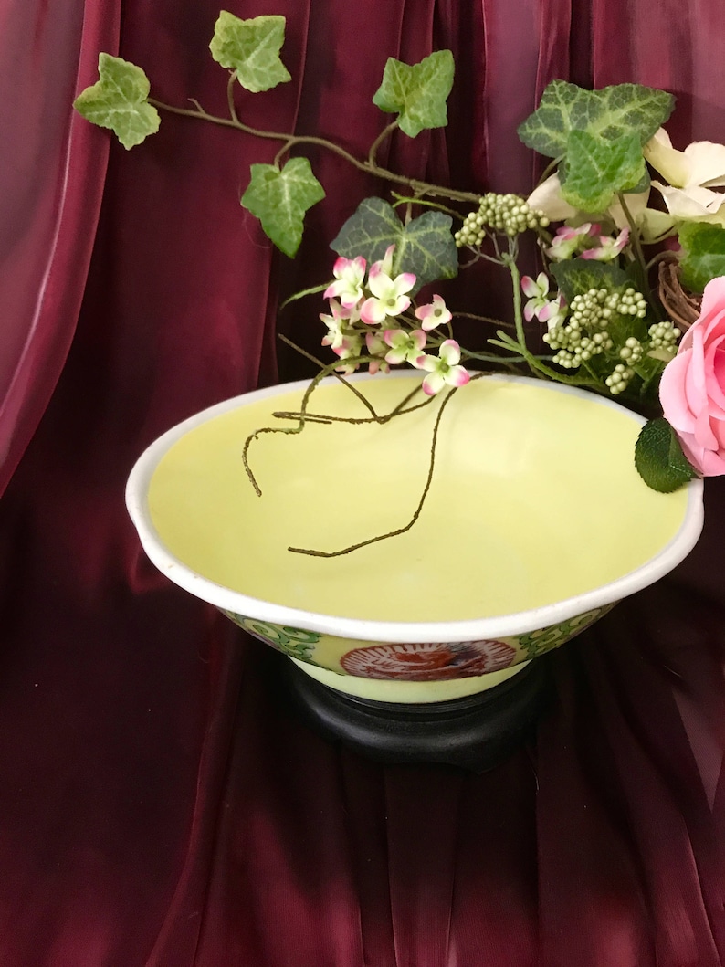 1910/'s kitchenware Chinese ceramic antique dragon bowl Imperial Yellow red 5 claw dragon circa 1890/'s