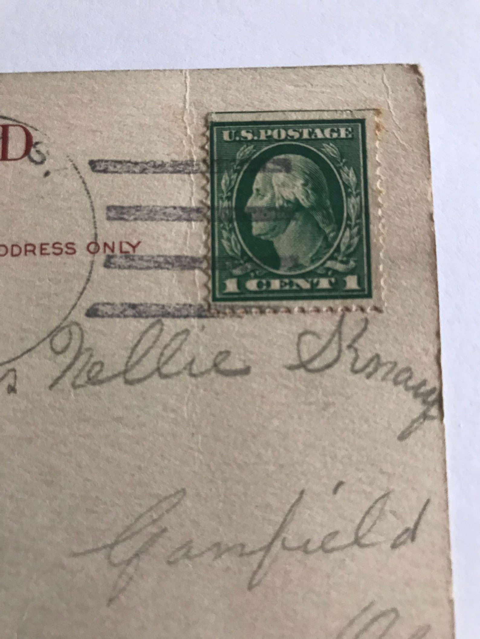 Stamps Old antique Postcard 1914 1 cent Washington postage | Etsy