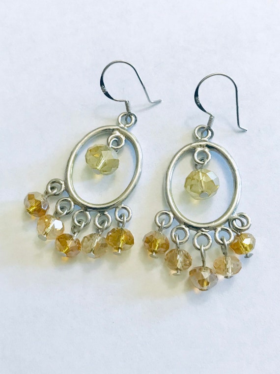 Mid century jewelry Chandelier hoop earrings Citri