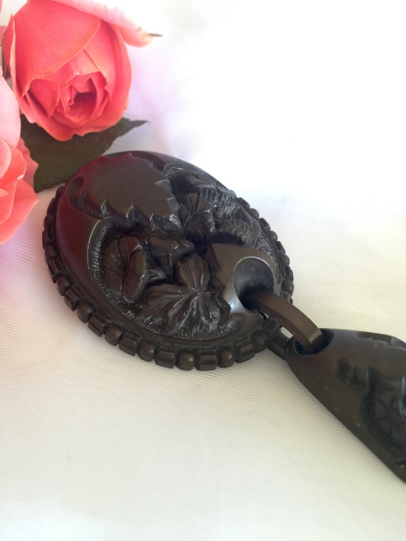 Antique double brooch circa 1850s mourning jewelry