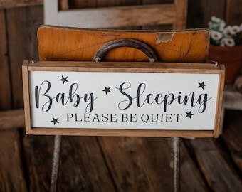 SIGN L - Baby Sleeping, wooden, vintage style, newborn props, photo prop, sign photo props, photography props, wooden sign